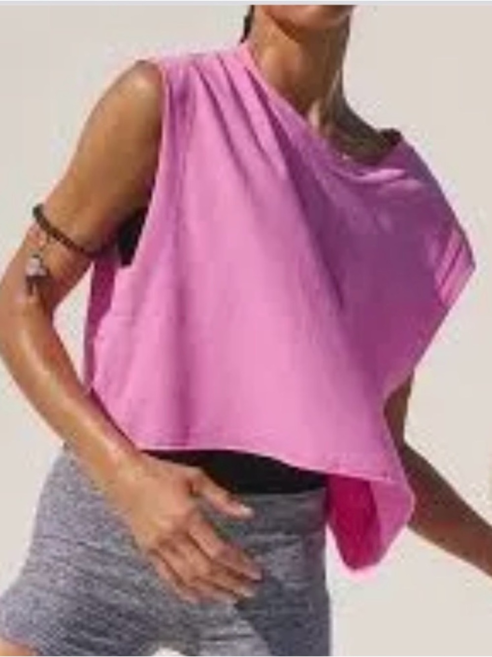 Free People Lavender-Pink Asymmetric Crop Tank